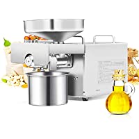 CGOLDENWAL Prensa de Aceite Electrónica 1500W Acero Inoxidable Máquina de Prensa de Aceite丨Prensa Fría &amp- Caliente丨para…